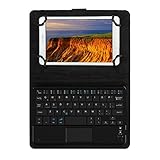 JETech Bluetooth Wireless Keyboard Leather Smart Case with Touchpad for 7 Inch and 8 Inch Tablet