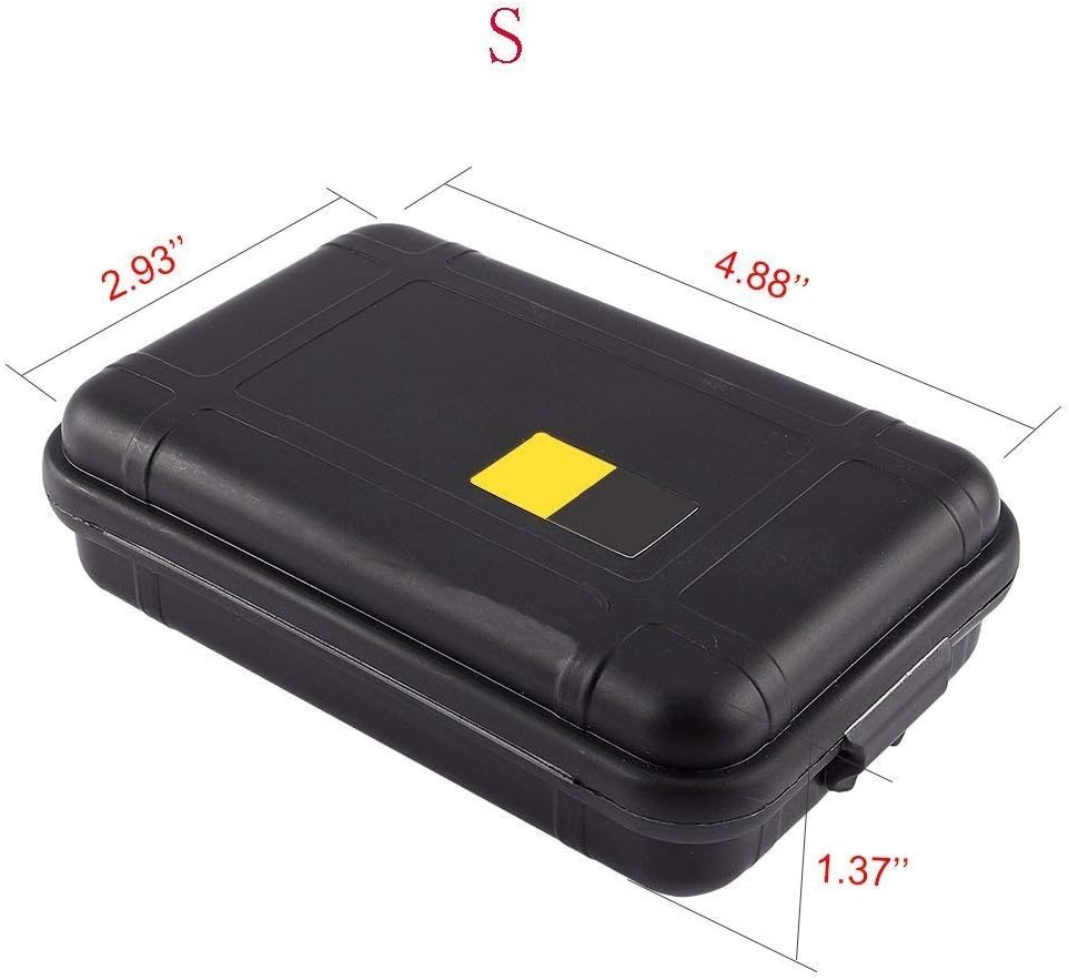 Estink Outdoor Survival Storage Box, Shockproof Box Plastic Tool Box Enclosure Airtight Survival Case Container Storage Travel Sealed Containers Carry Box For Camping Fishing (S, Orange)