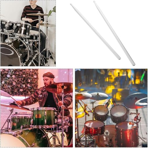 1 par de baquetas para batería de aleación de aluminio, modelo 5A, accesorios musicales de percusión (plata) miniatura 5