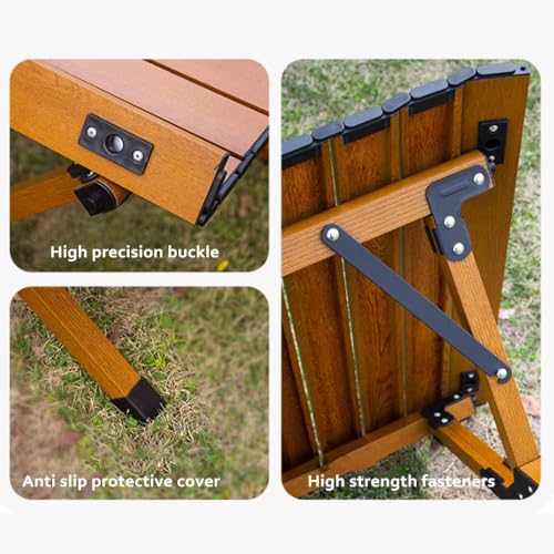 Tavolo pieghevole portatile, leggero, design arrotolabile, per campeggio, picnic, barbecue, attività in giardino