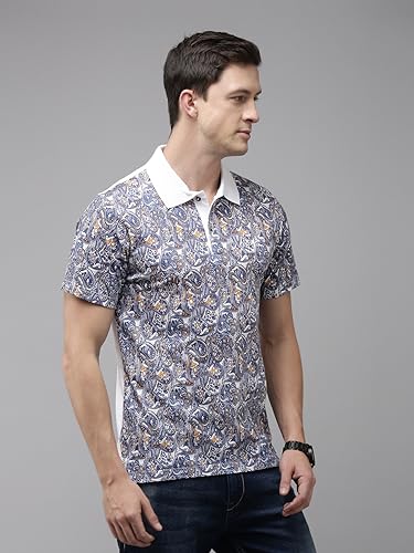 Image of KRYPTIC Men's Ultra-Soft Cotton Rich Casual Printed Half Sleeve Regular Fit Classic Polo T-Shirt - Soft, Cool & Stylish Everyday Wear