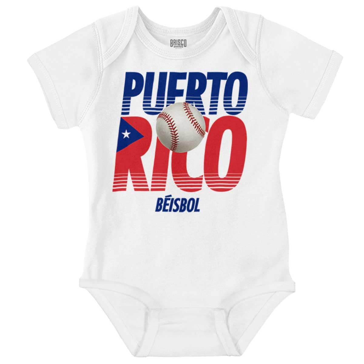 Brisco Brands Puerto Rico Pride Baseball PR Sports Baby Romper Boys or Girls