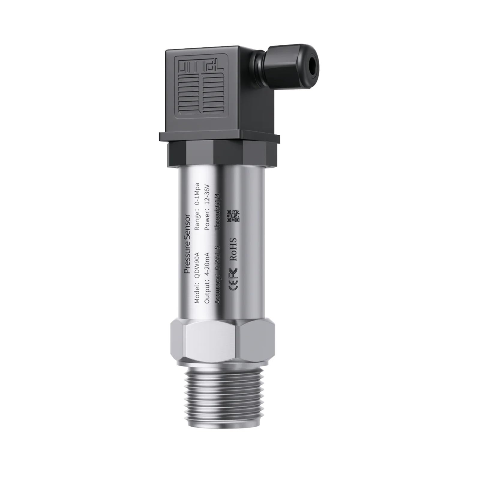 Pxqchavln Out0-3.3V 5Vpower Pressure Transmitter 4 To 20Ma 0-10V With 0-4Bar 0-10Bar 0-600Bar Water G1/4 Perssure Sensor Rs485(Out0-3.3V 5Vpower)