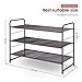 Simple Trending 3 Tier Stackable Shoe Rack, Expandable Adjustable Shoe Shelf Storage Organizer, Metal Mesh, Bronze