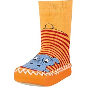 Playshoes Uniseks kinderhoedschoen nijlpaard sokken, rood 8 rood., 27-30