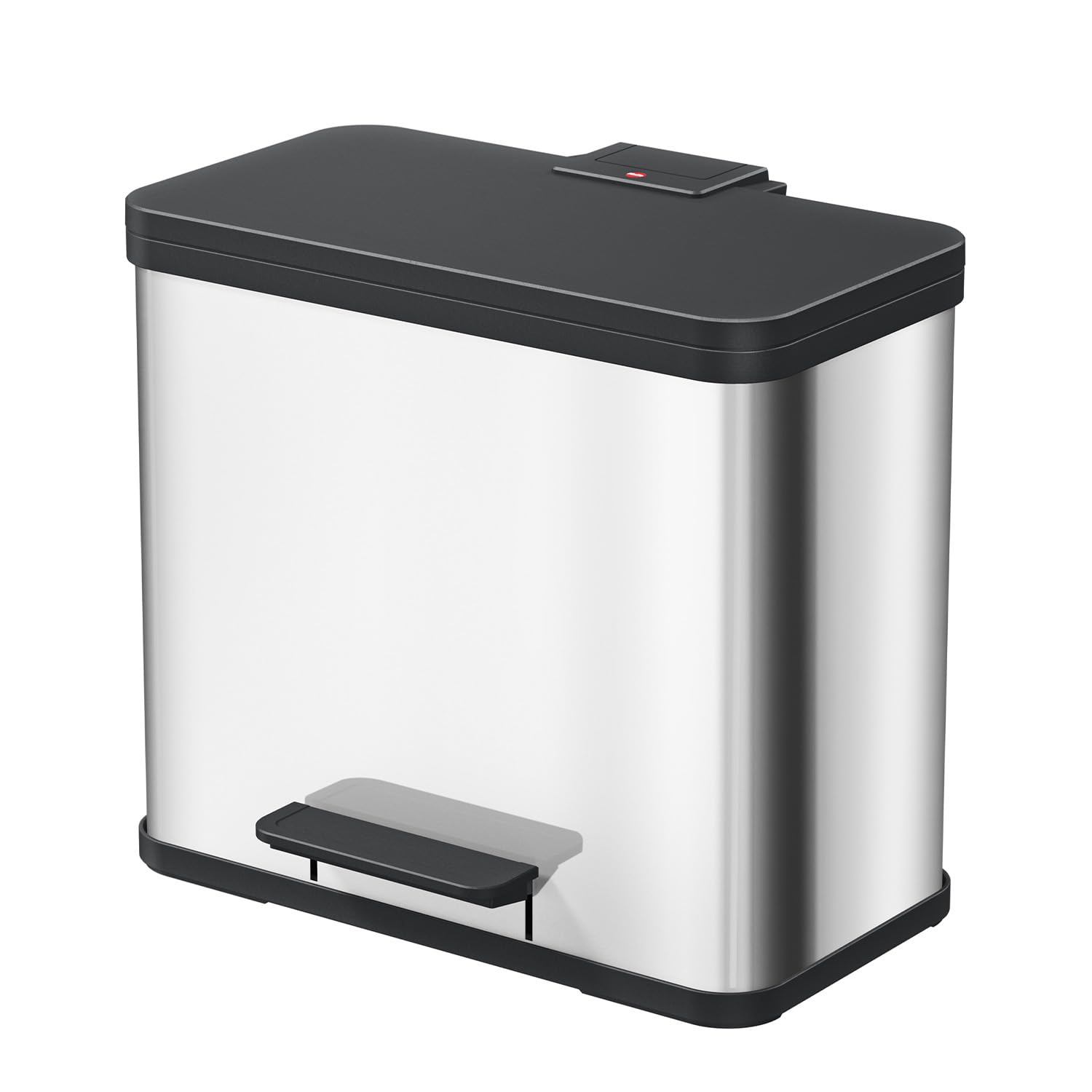 Hailo 0633-200 "Oeko trio Plus L Pedal Waste Separator, Stainless Steel, 3 x 9 Litre