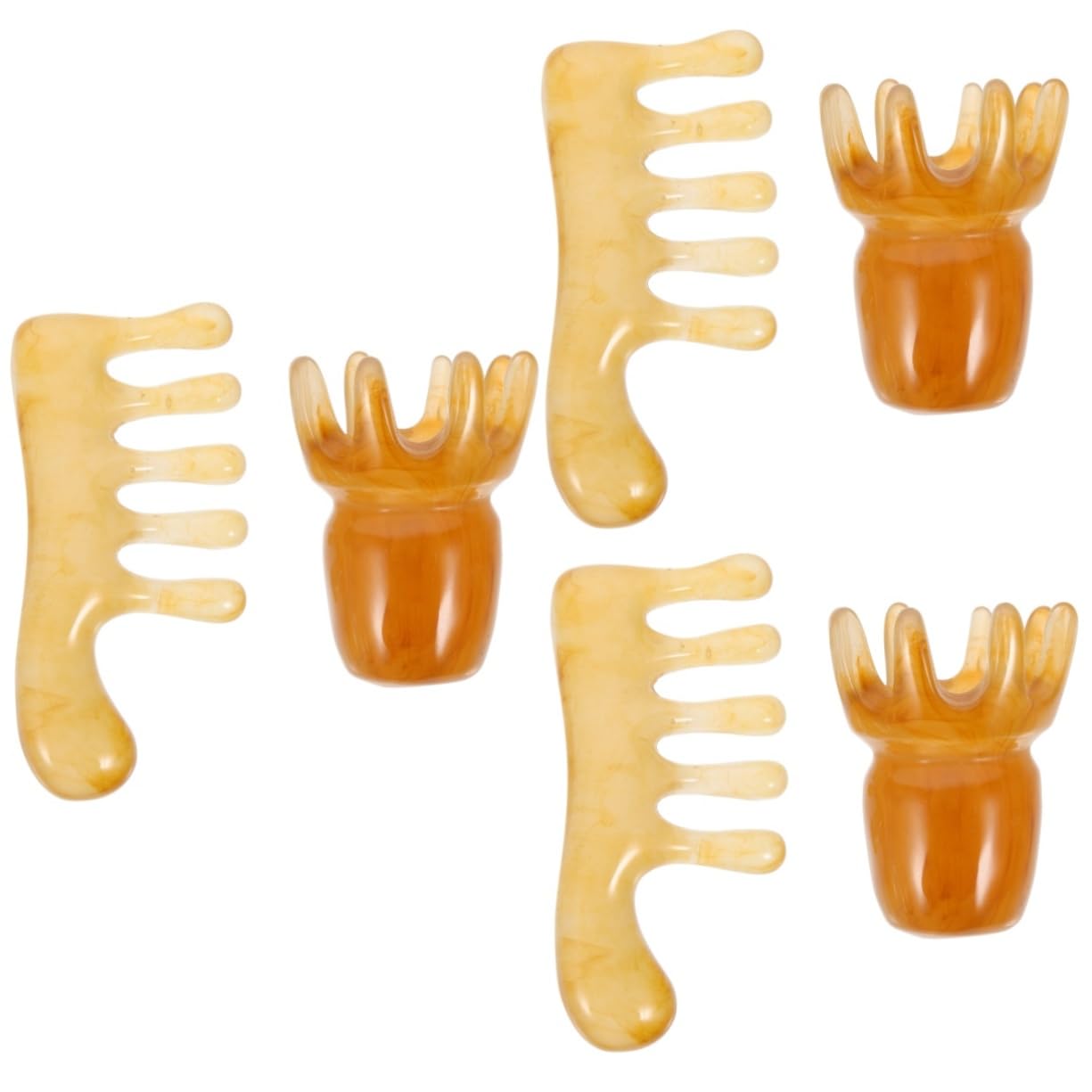 FOMIYES 6 Pcs Massage Comb Scraping Scalp Comb Gua Sha Scraping Tool Massage Tools Scalp Caring Comb Acupoint Massage Tool Head Massager Comb Wide Hair Comb Head Scalp Massager