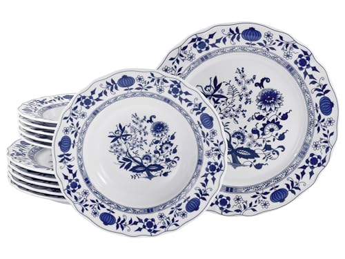 CreaTable, 17132, Serie Flora Zwiebelmuster, 12-teiliges Geschirrset,...