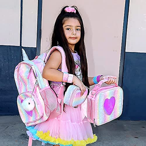 Mibasies Kids Backpack With Lunch Box For Girls Rainbow School Bag thumb #1