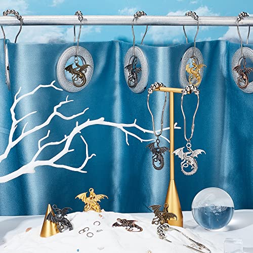 Ahandmaker 12 Pieces Shower Curtain Hooks, Metal Decorative Pendants Hooks Accessories, Creative Curtain Hangers For Bathroom, Bedroom And Window - Dragon #TOP4