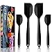 4 Silikon Spatel Hitzebeständig Spatulas BPA Frei Silikon Teigschaber Nicht-Stick, Einem Kern Edelstahl Teigschaber Silikon und Nahtloses Einteiliges Design zum Backen oder Kochen (Schwarz)