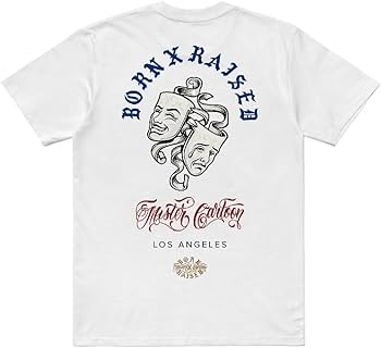 Amazon.co.jp: MISTER CARTOON BORN RAISED NO LLORES TEE WHITE M