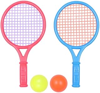 Badminton Racket Set,Children Tennis Racket 2 Sets Kid Tennis Racquet Beginners Tennis Racket with Balls Tennis Racquet for Children Toddlers Kindergarten Outdoor Toys Yellow Green