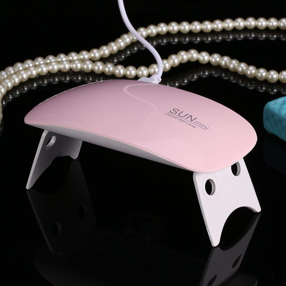 NAILWIND Nail Dryer Lamp Mini, 6W LED UV Portable Nail Dryer Curing Lamp Light for Gel Based Polish USB Power with 45s/60s Timer Setting