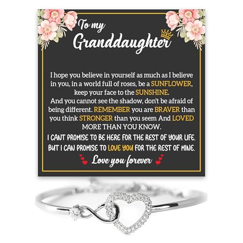 Unique Granddaughter Infinity Heart Bracelet, Thoughtful Gift from Grandma Grandpa, Perfect for Holidays, Birthdays, Milestones, or Special Family Gatherings