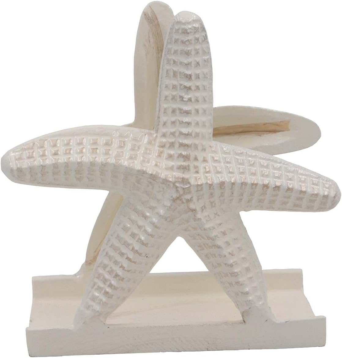 Nautical Metal Napkin Holder for Lunch/Dinner/Beverage Cocktail Napkin Holder For Kitchen/Ocean/Coastal By The Metal Magician (Starfish Sea White)