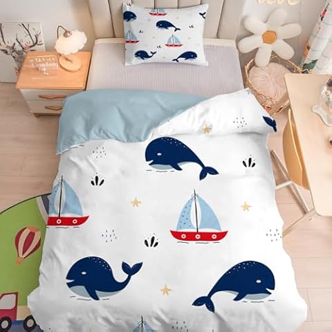 Ensemble de literie Linfye Baleine Bleue Cover