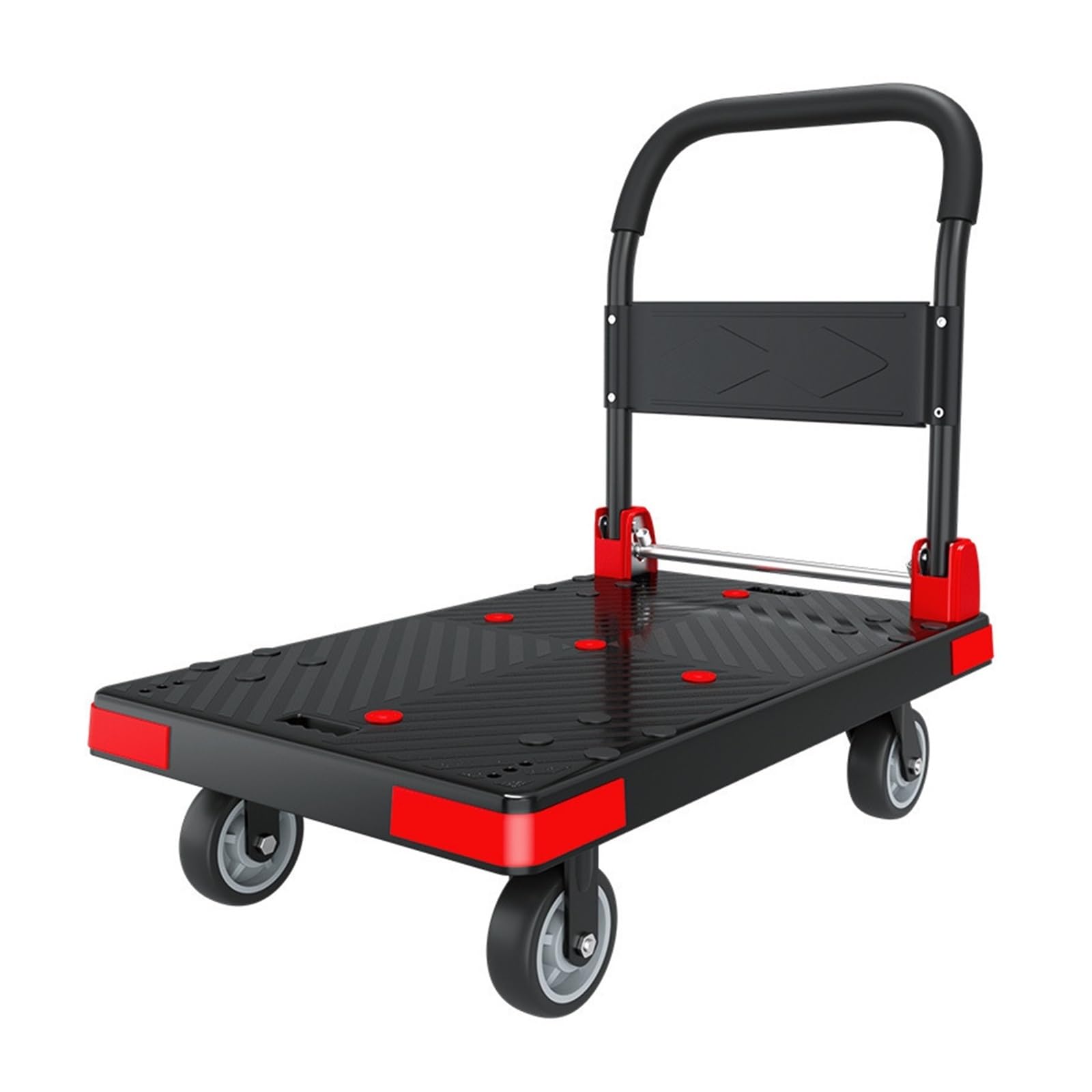 T2H9B5V4G8 Flatbed trolley Multi-purpose Flatbed Trolley With 5-inch Silent Wheels Foldable Transport(Red)