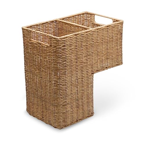 KOUBOO Wicker Step Basket, Natural, Rectangular, 15 x 9.5 x 15.75 in