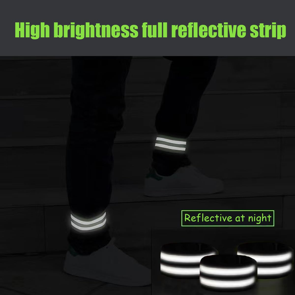 Argent-4PCS - Autocollants de bande réfléchissante pour vélo, Bracelet