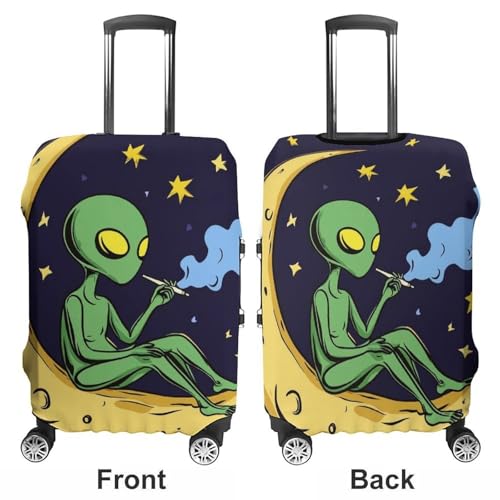 Washable Luggage Cover Protector Suitcase Anti Scratch Covers Travel Luggage Cover Suitcase Protector (Funny Alien Moon Sky (4))3