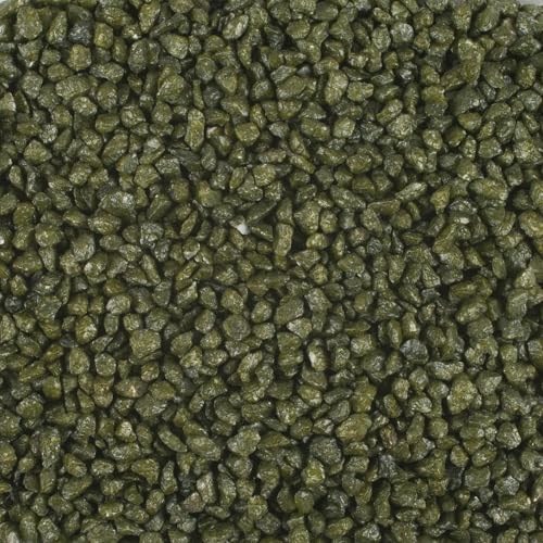 matches21 HOME & HOBBY Granulés décoratifs vert olive pour décoration colorée – 5 kg de sable décoratif grossier Ø 2-3 mm pour verres, vases