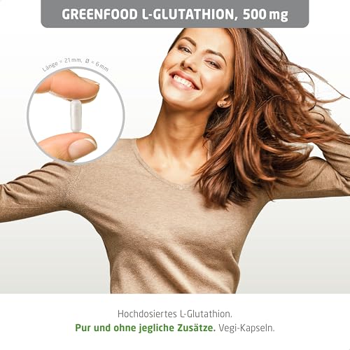 L-Glutathion, hochdosiert, 500mg - 120 Kapseln, vegan. Antioxidatives Nahrungsergänzungsmittel - mit hoher Bioverfügbarkeit. OHNE künstliche Zusätze - laborgeprüft. Von Greenfood. – Bild 4