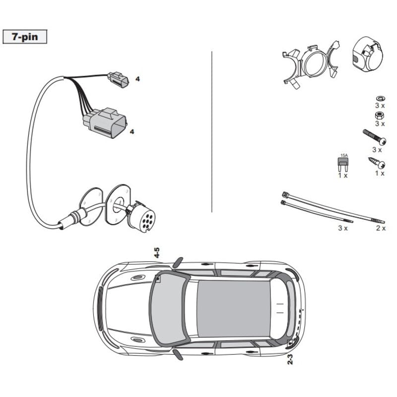 FAISCEAU SPECIFIQUE 7 BROCHES compatible avec RANGE ROVER EVOQUE (06/11-02/19) - Trail-Tec