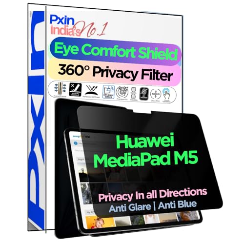 Image of PxIn Tablet Privacy Screen Guard compatible with Huawei MediaPad M5 | No.1 | Anti Glare | Anti Blue Light | Anti UV | 4 Way Privacy Filter | 360 Privacy | Eye Protect