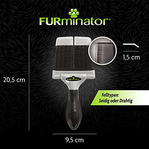 Furminator Zupfbürste Größe L weich - große Bürste mit weichen Borsten für Hunde und Katzen mit seidigem oder drahtigem Fell