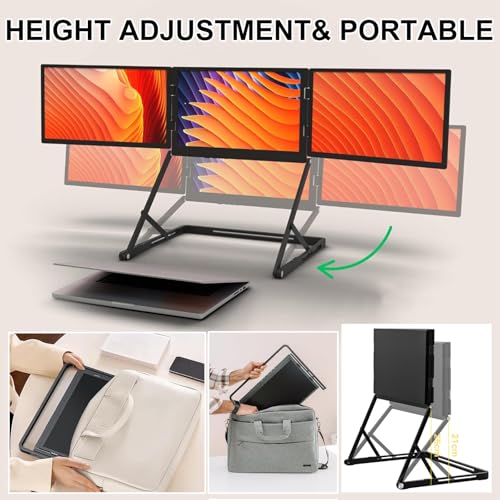 Image of 15.6 Inch Laptop Screen Extender, Triple Monitor for 11-18 Inch Laptops, FHD 1080P Foldable Display with 360 Rotation