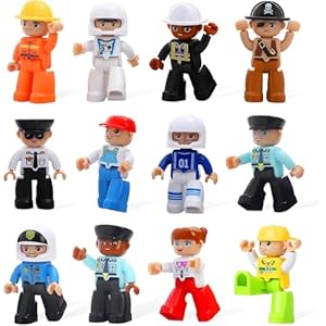 Large Magnetic Figures, 3 Inches Community Figures Set, 12 Pieces Magnetic Play People Magnet Building Toys for Kids Ages 3 4 5 6 7 8+, STEM Learning Toys Magnet Tiles Expansion Accessories Pack