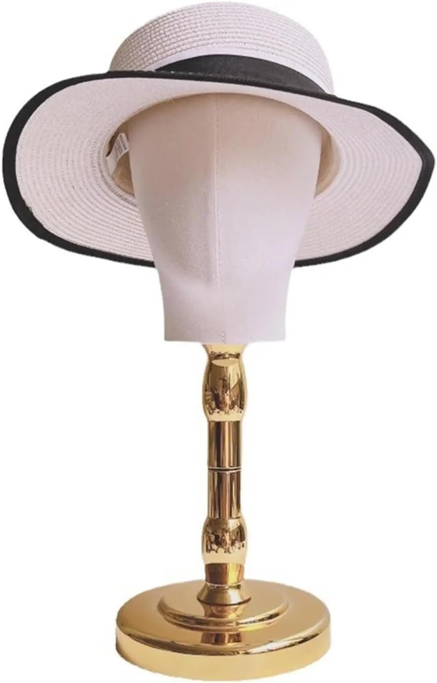 CONGRUI Mannequin Head Wig Display Hat Rack Stand Multipurpose Home Decor Manikin For Hats(Glod Base)