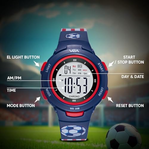 Image of V2A Kids Watch - Waterproof Multi-Functional Digital Sports Watch for Ages 5-13, 30M Water Resistance, Gift for 5-10 Year Olds