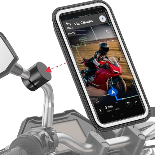 - Porta cellulare scooter specchietto antivibrazioni. Supporto telefono impermeabile con tasca magnetica fino a 250 100% universale. per retrovisore