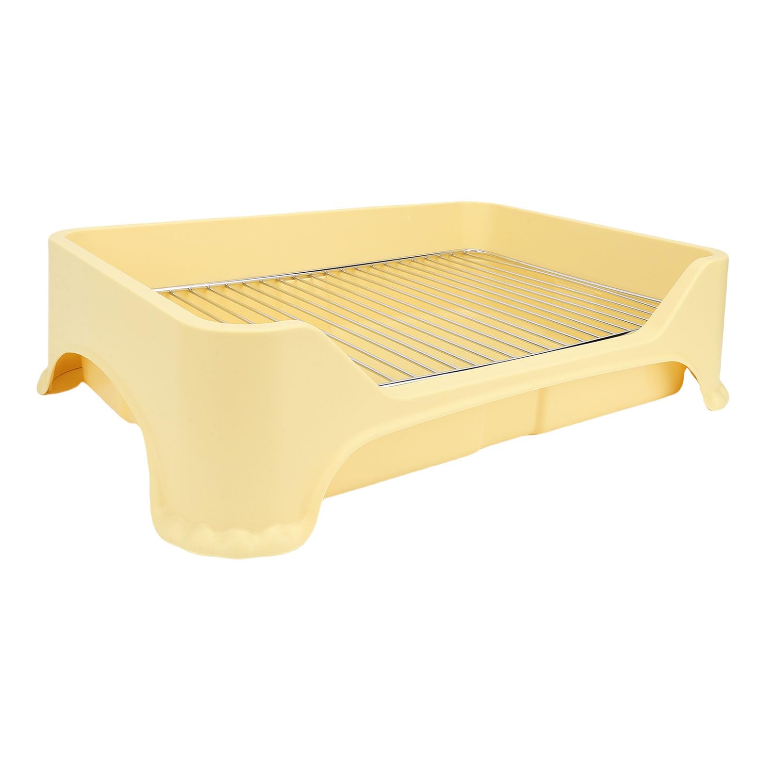AMONIDA Uchwyt na podkładkę do Siusiu dla Psa o Stabilnej Konstrukcji dla Małych średnich Psów Siatka ze Stali Nierdzewnej 48x33cm (YELLOW)