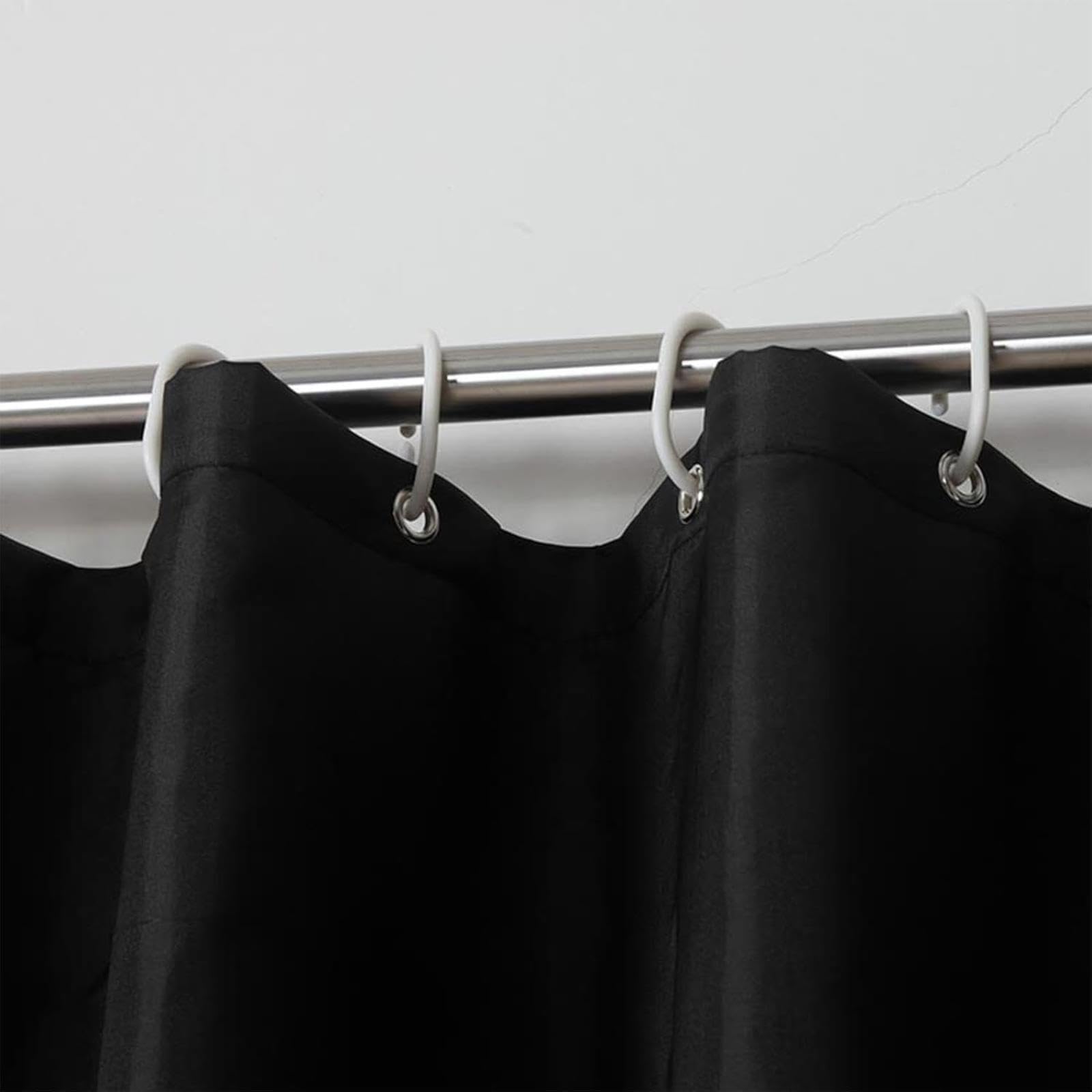 Rideau de douche extra long noir 140 x 265 cm – Lavable et résistant à la moisissure en polyester résistant pour salle de bain et pièce humide Design élégant