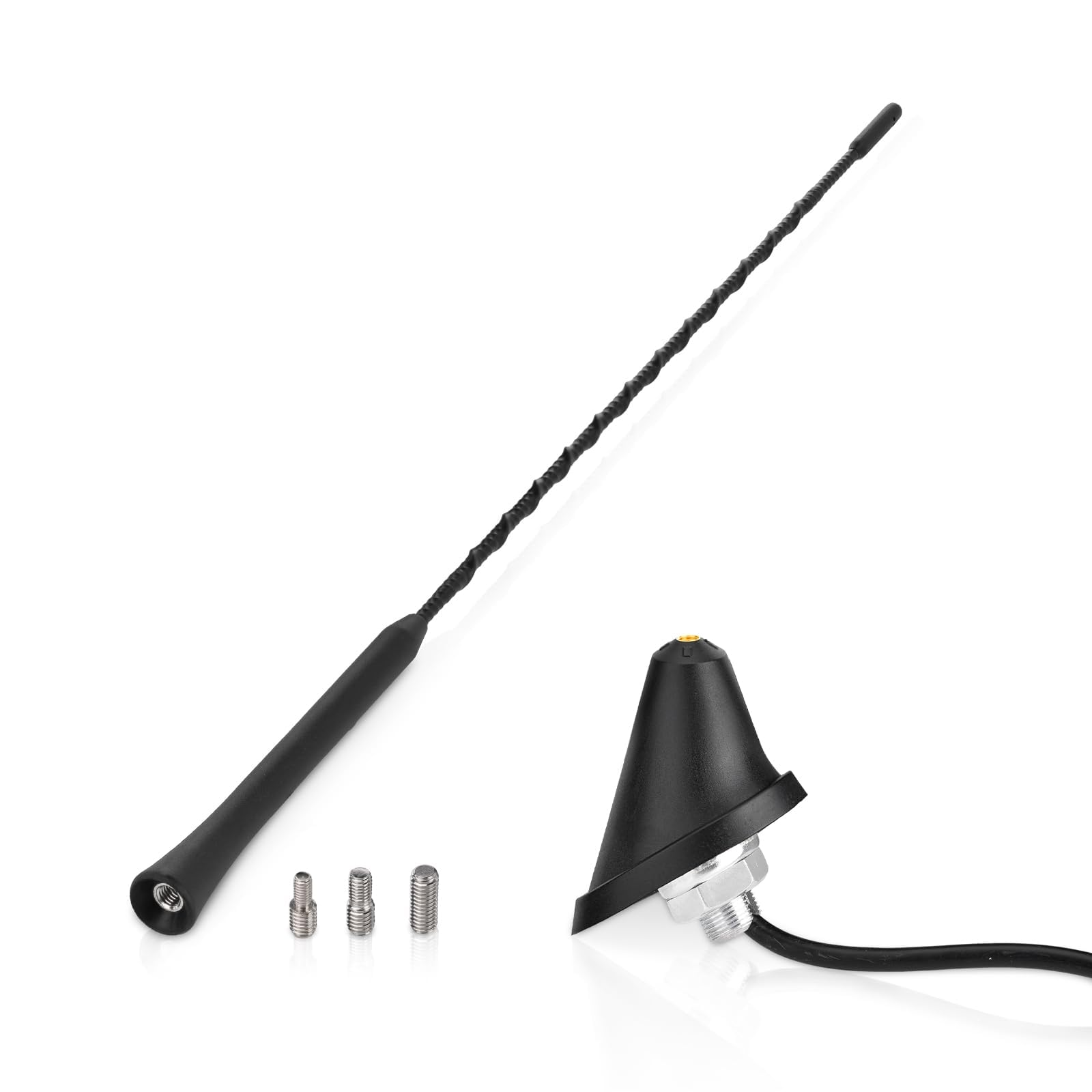 Eightwood 16-inch Universal AM/FM Roof Mount Vehicle Antenna with 16ft Extension Cable
