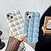 Caseative for iPhone 13 Case,3D Cube Grid Candy Color Soft Phone Case (White)