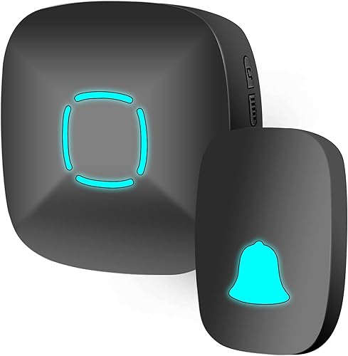 Timbre de puerta inalámbrico impermeable con 36 campanillas, volumen ajustable funcionamiento de 1000 pies, con sonido LED de timbre de puerta para