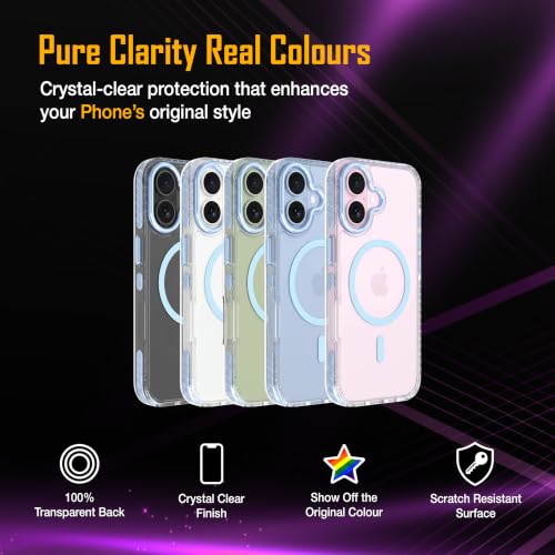 Image of Zapcase Crystal Clear Back case for iPhone 17 | PC Back | TPU Bumper with Inner Rubber Grip | Metal Camera Guard Bezel | Metal Buttons | Scratch Resistant Cover | 2 Layer Edge Protection | Light Blue
