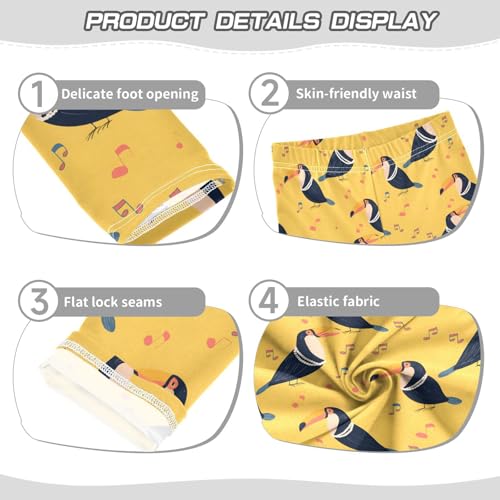 Toucan Singing Music Note Girls Leggings Soft Stretch Workout Yoga Dance Pants for Kids Casual Tights3