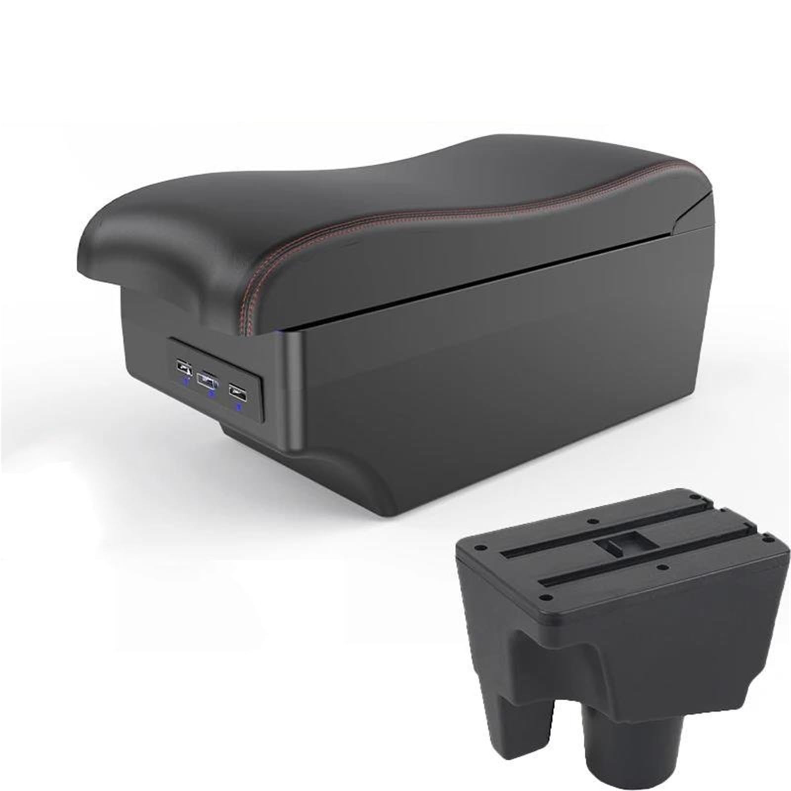 Dtsgcx A Red Line For Prius C For Aqua Car Armrest Storage Box Dedicated Retrofit Interior Styling Accessories(A Red Line)