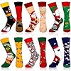 Vleuexe Calcetines Termicos,6 pares calcetines divertidos Unisex Calcetines Mujer Navideños,Regalos Originales para Mujer,calcetines algodon Coloridos,Cómodos y Suaves,37-44.