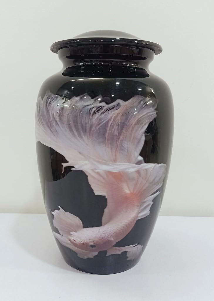 Black Memorials - Urne per ceneri umane – Urne decorative a forma di pesce, con borsa per il trasporto, per donne e uomini, urne per donne adulte