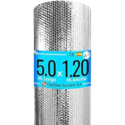 Thermoflex Persianas Optimer System - Aislante Termico reduce el Frio y el Calor - Rollo Aislante Termico para Suelo, Techo, Pared, Ventana, Radiador, etc - 5x1.20m