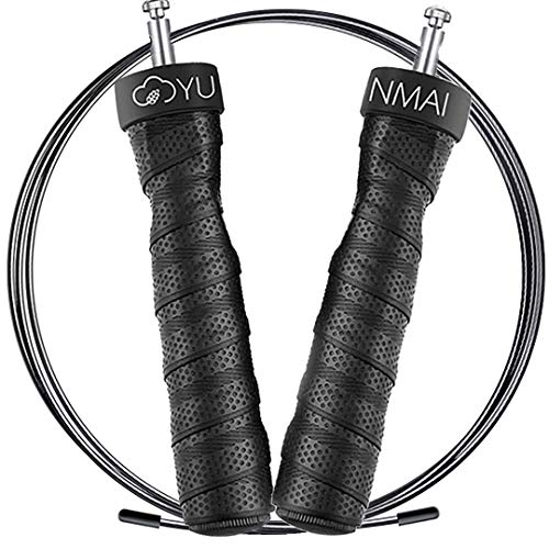 YUNMAI Cuerda para Saltar deporte,Comba de Crossfit-1 / 2LB barra de pesas, 2 cables (para Speed ??+ Power Endurance), longitud ajustable, ideal para fitness, pérdida de grasa, cardio, boxeo
