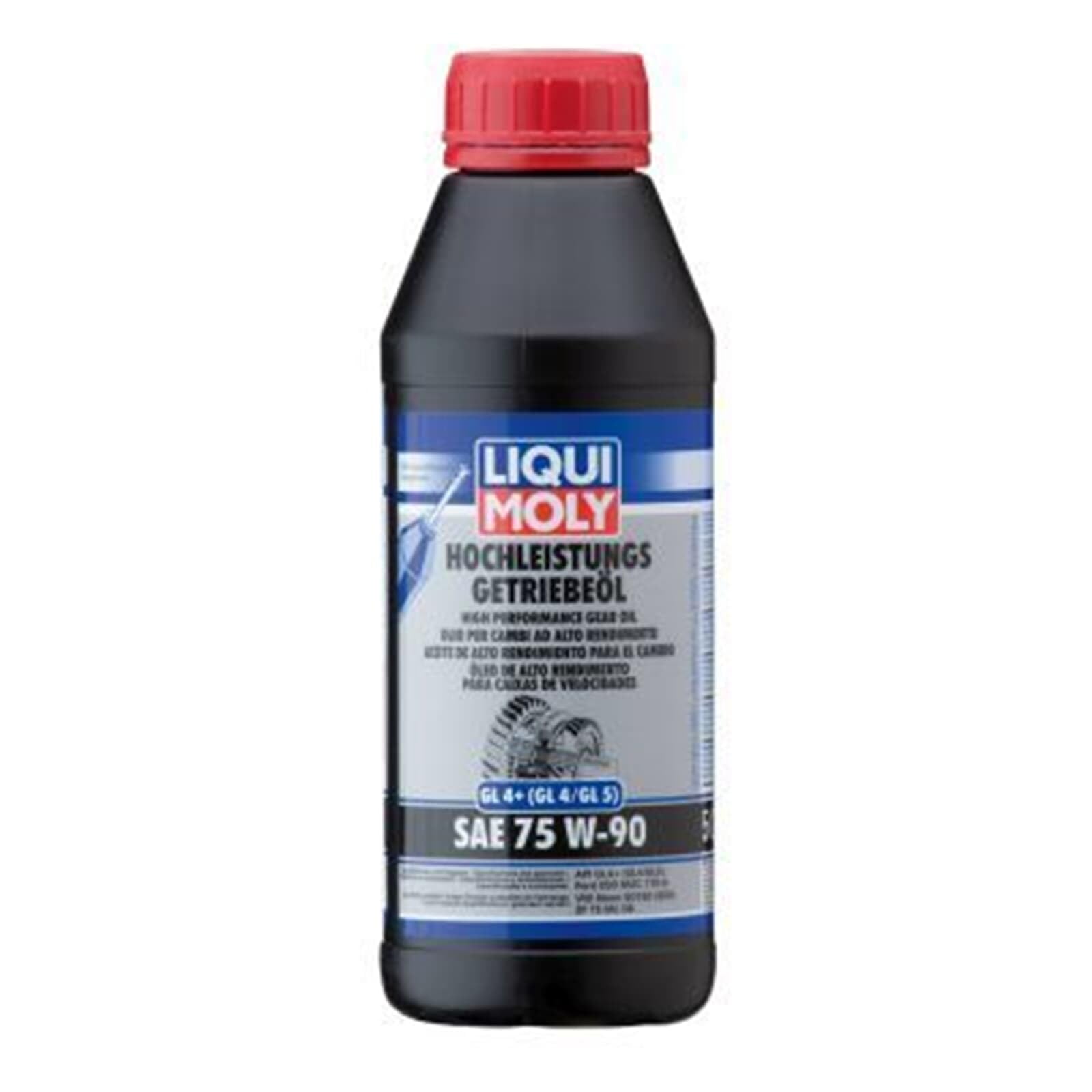 LIQUI MOLY Hochleistungs-Getriebeöl (GL4+) SAE 75W-90 | 500 ml | Getriebeöl | Hydrauliköl | Art.-Nr.: 4433, farblos