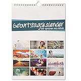 Geburtstagskalender mit Sprüchen und Motiven I jahresunabhängig I Dauerkalender mit Spiralbindung für die ganze Familie I dv_609