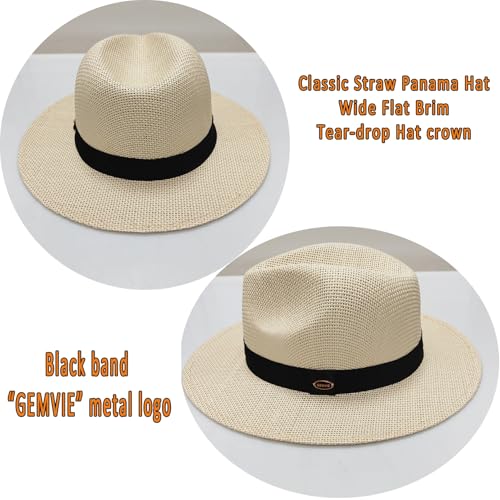 Sombrero de paja estilo fedora unisex para verano miniatura 5